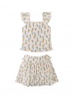 Cassandara Sweetheart Neckline Top and Ribbed Skort Set