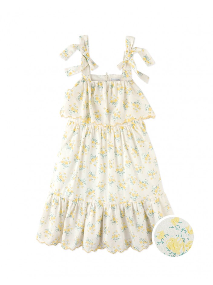 Katie Sundress with Bow Tie Straps & Embroidery