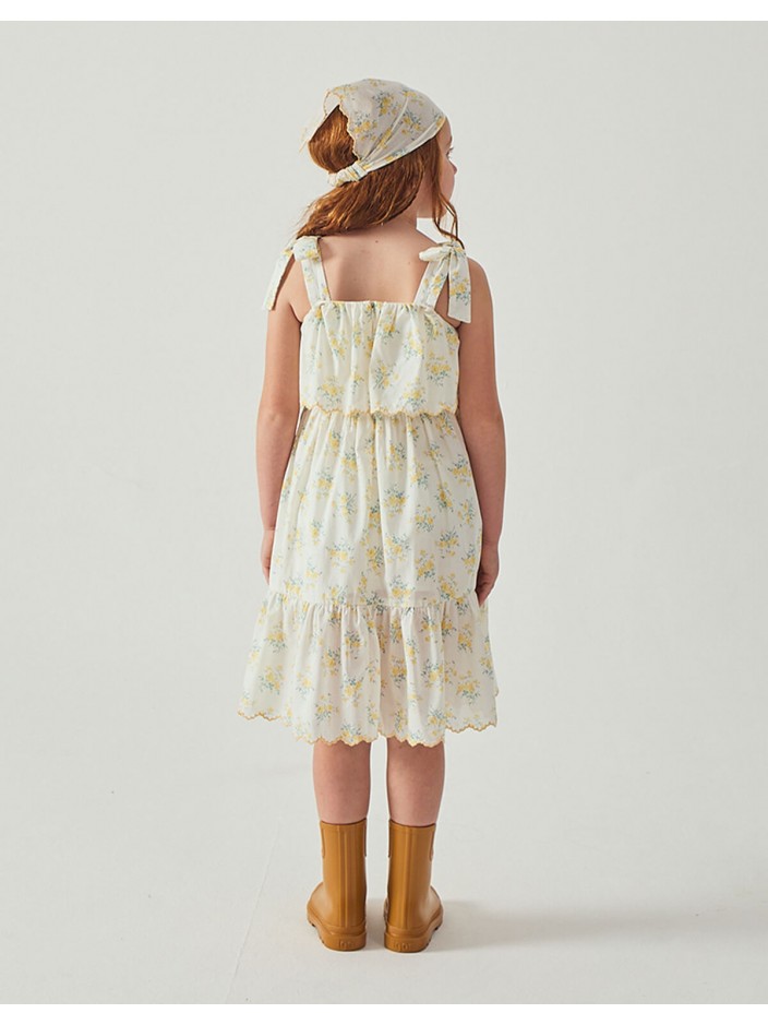 Katie Sundress with Bow Tie Straps & Embroidery