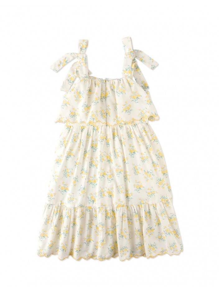 Katie Sundress with Bow Tie Straps & Embroidery