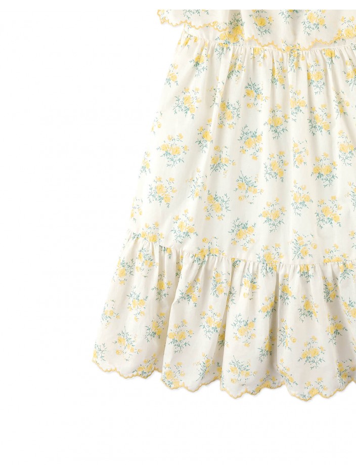 Katie Sundress with Bow Tie Straps & Embroidery