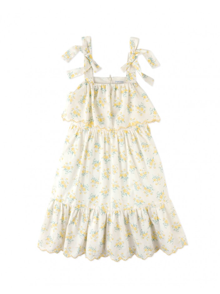 Katie Sundress with Bow Tie Straps & Embroidery
