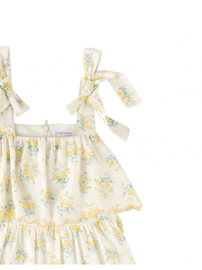 Katie Sundress with Bow Tie Straps & Embroidery