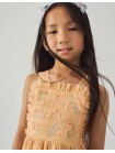 Emily Ruffled Apron Dress with Botanical Embroidery