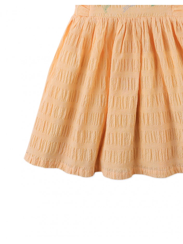 Emily Ruffled Apron Dress with Botanical Embroidery
