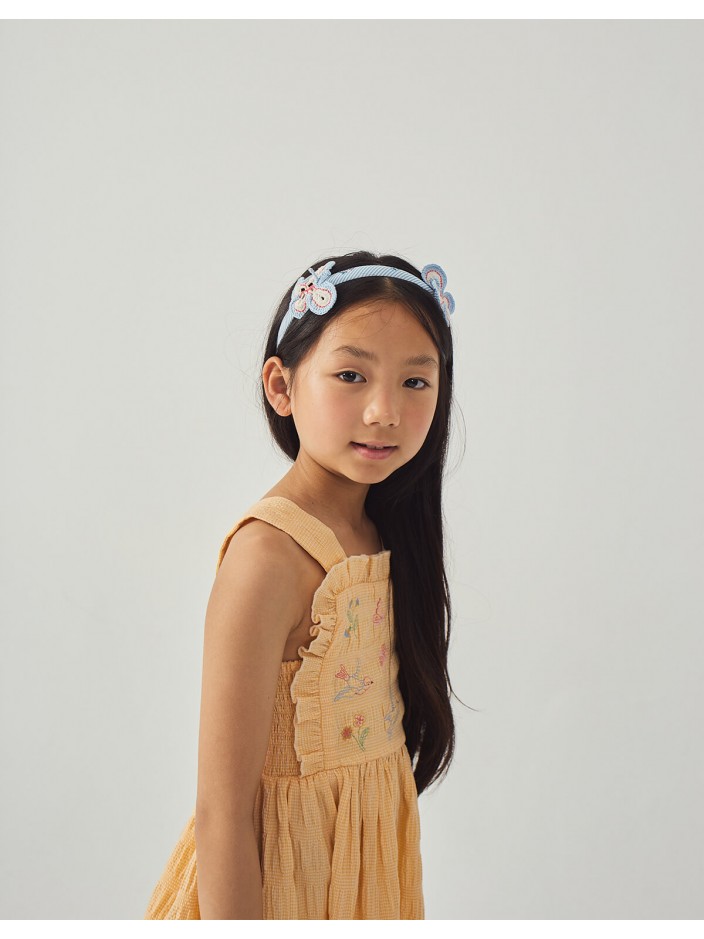 Emily Ruffled Apron Dress with Botanical Embroidery