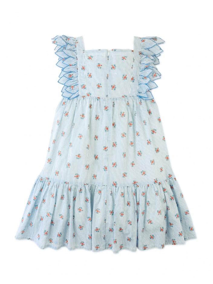 Chloe Apron Dress with Smocked Bodice & Petal Sleeves