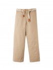 Edward Regular Straight Twill Pants with Striped Canvas Belt