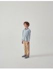 Edward Regular Straight Twill Pants with Striped Canvas Belt