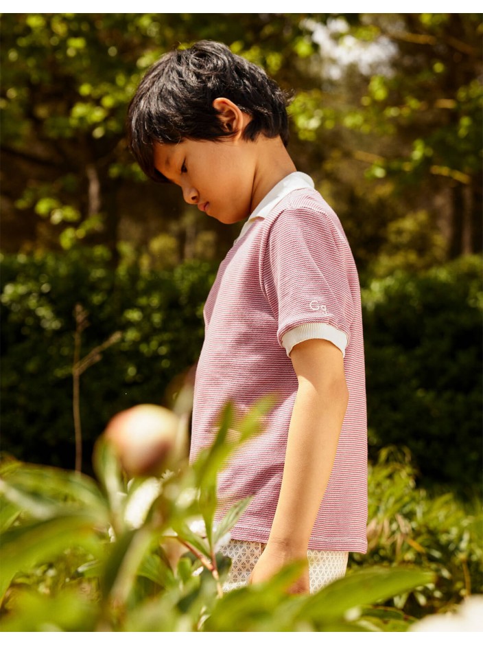 Alastor Striped Pique Polo Shirt