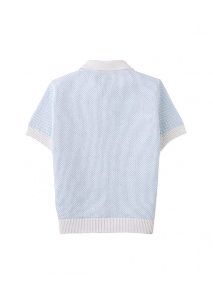 Lucius 2-Tone Polo with Ribbed Cuffs & Hem