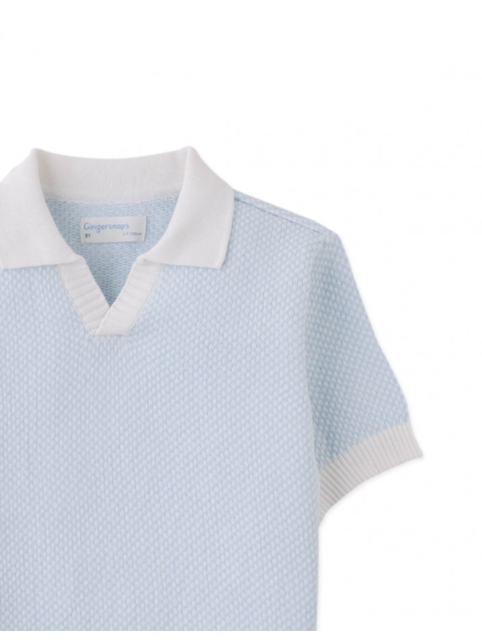 Lucius 2-Tone Polo with Ribbed Cuffs & Hem