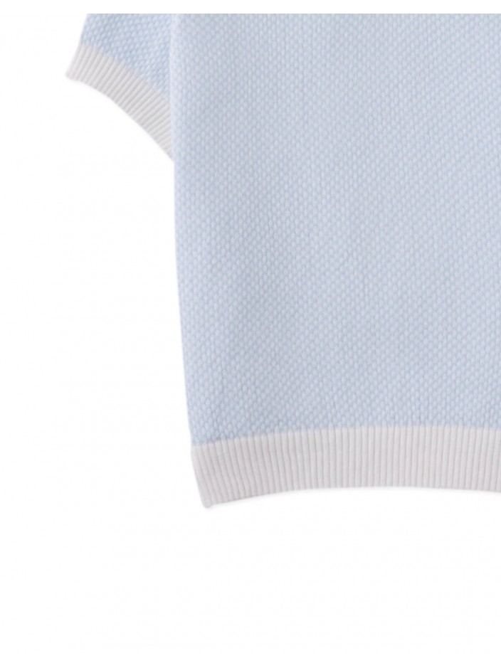 Lucius 2-Tone Polo with Ribbed Cuffs & Hem