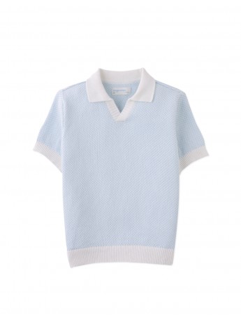 Lucius 2-Tone Polo with Ribbed Cuffs & Hem