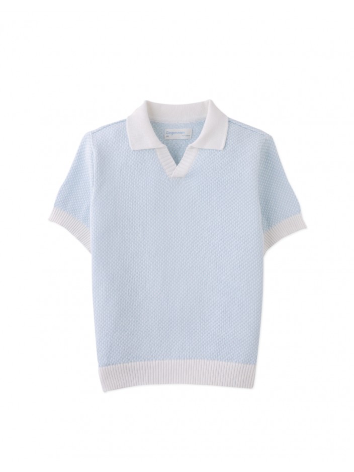 Lucius 2-Tone Polo with Ribbed Cuffs & Hem