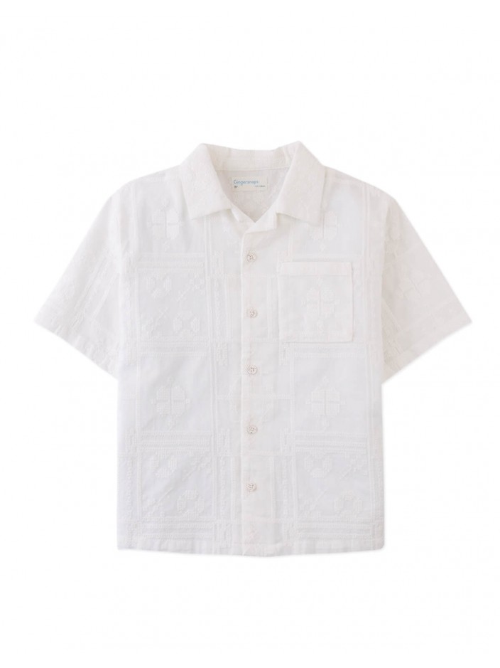 Timothy Embroidered Camp Collar Button-Down Shirt
