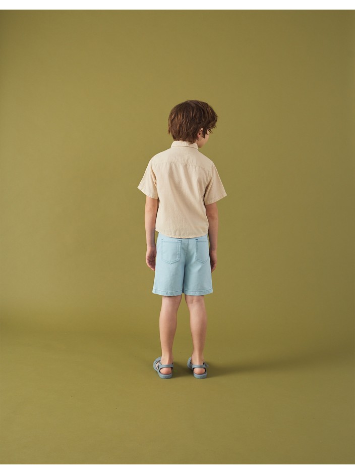 Andrew Cross Dobby Shirt with Bartack Placket Details