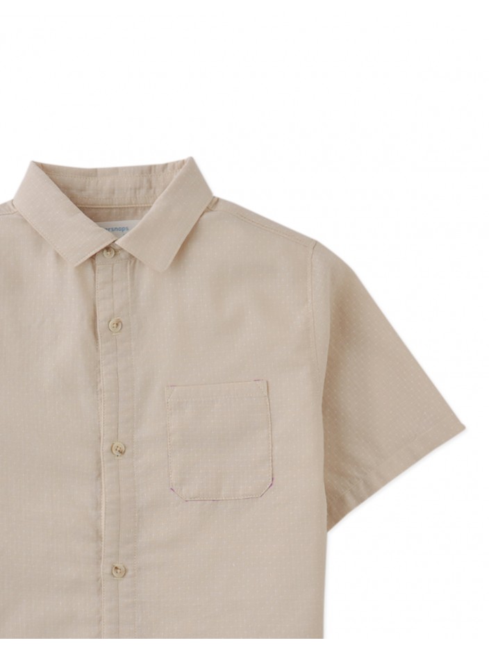 Andrew Cross Dobby Shirt with Bartack Placket Details
