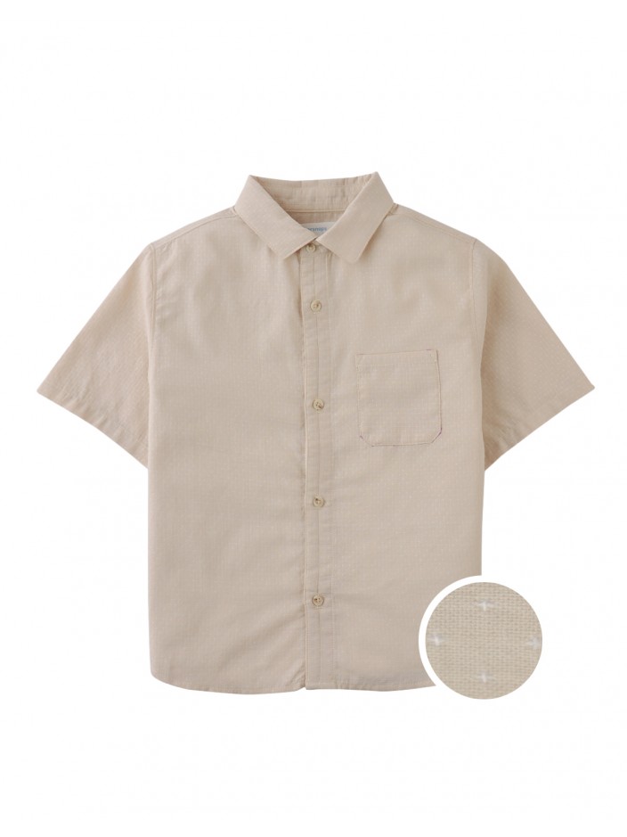 Andrew Cross Dobby Shirt with Bartack Placket Details