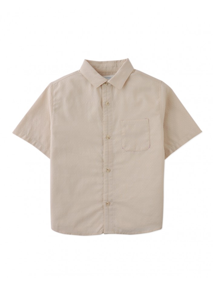 Andrew Cross Dobby Shirt with Bartack Placket Details