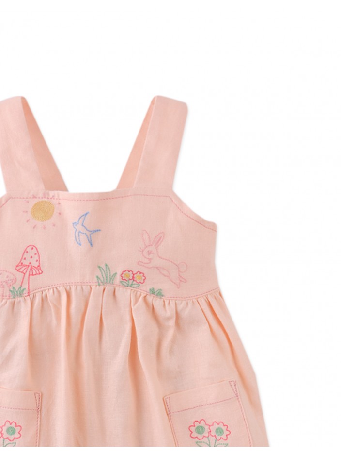 Baby Kayla Apron Dress with Bunny Embroidery