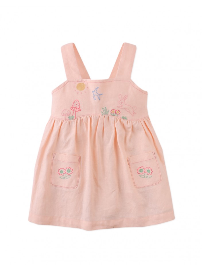 Baby Kayla Apron Dress with Bunny Embroidery