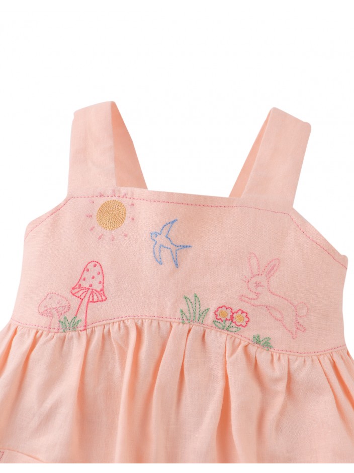 Baby Kayla Apron Dress with Bunny Embroidery