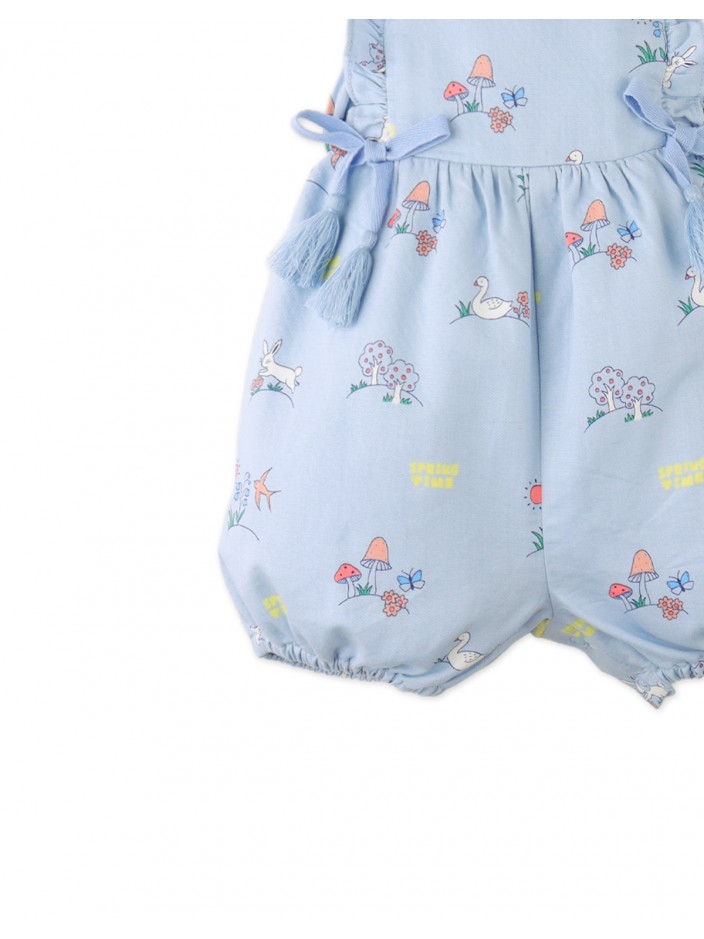 Baby Harvey All- Over Print Bubble Playsuit with Ribbon Ties