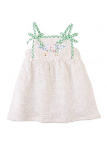 Baby Aviana Embroidered Dress with Straps and Bows