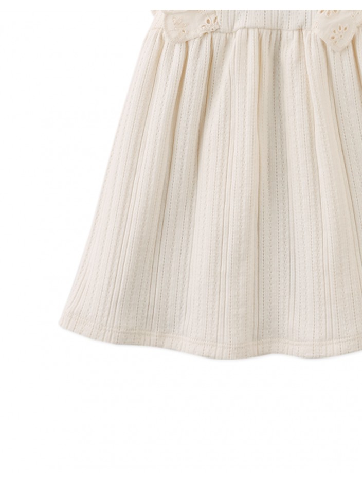 Baby Elowyn Ruffle Sleeved Dress with Embroidery Details