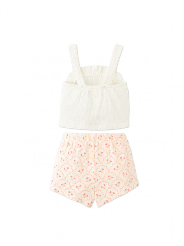 Baby Erica Strappy Ruffled Top & Printed Shorts Set