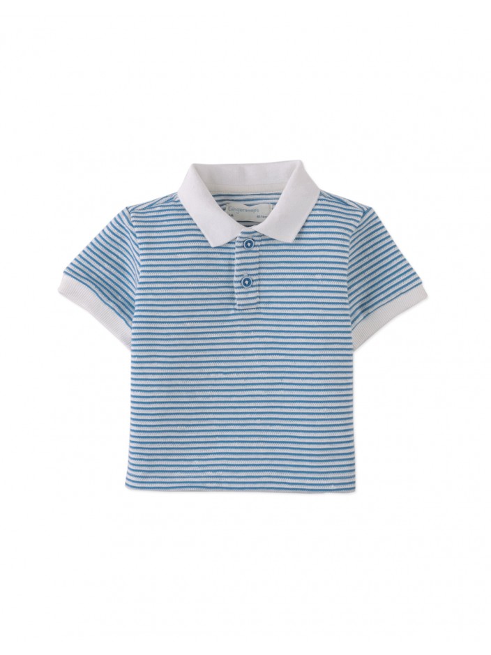 Baby Kirk Striped Textured Terry Polo Shirt