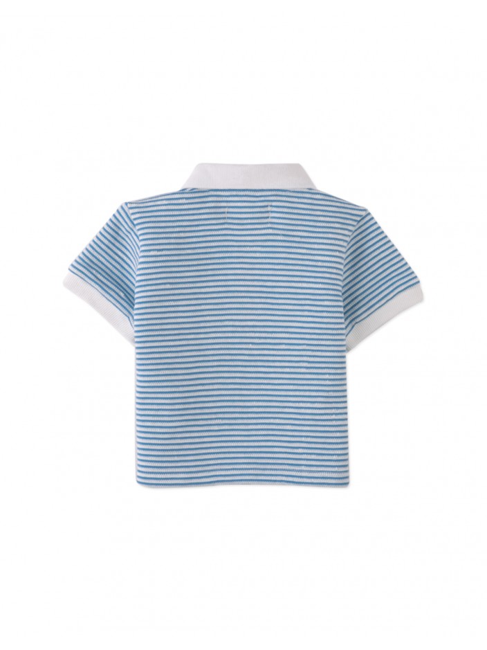 Baby Kirk Striped Textured Terry Polo Shirt