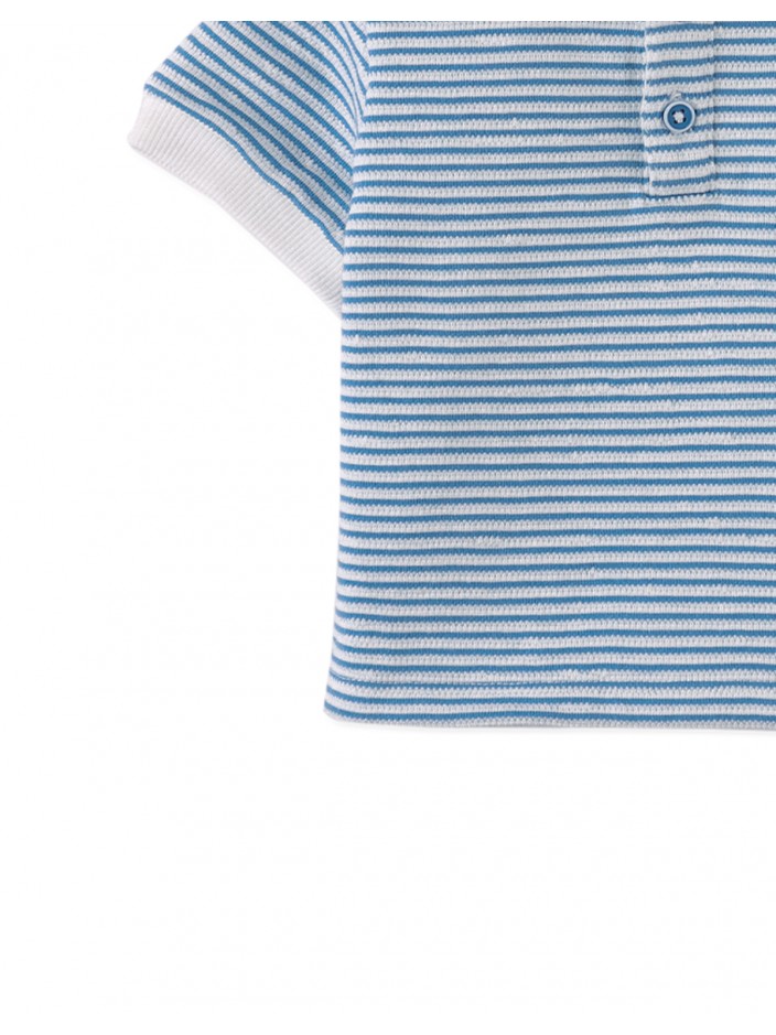 Baby Kirk Striped Textured Terry Polo Shirt