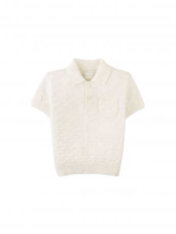 Baby Jerome Triangle Polo Shirt with Ribbed Cuffs