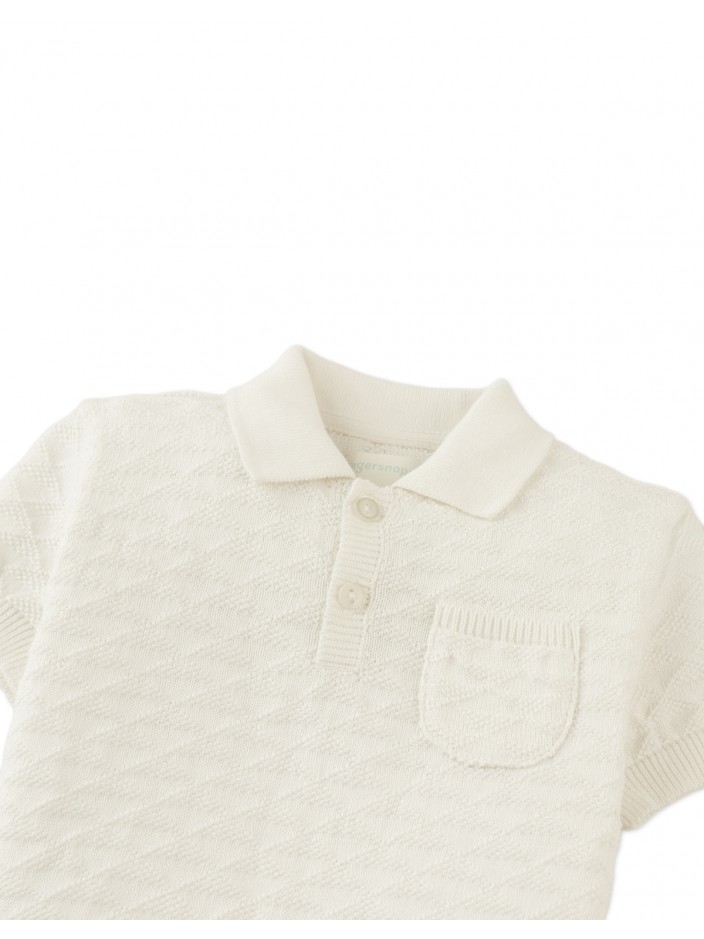 Baby Jerome Triangle Polo Shirt with Ribbed Cuffs