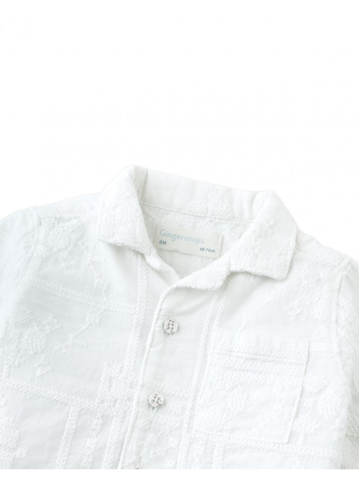 Baby Timothy Embroidered Camp Collar Shirt