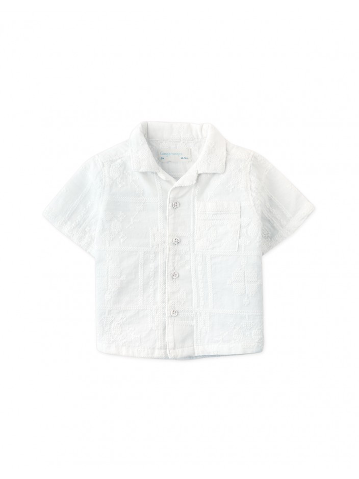 Baby Timothy Embroidered Camp Collar Shirt