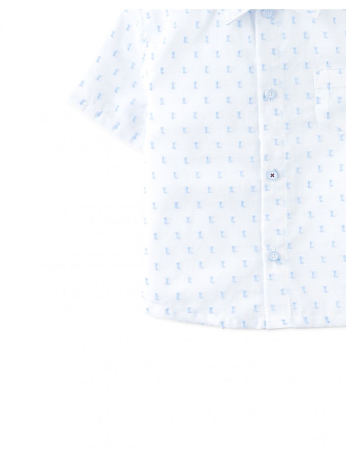 Baby Arnold Textured Dobby Shirt with Ant Embroidery