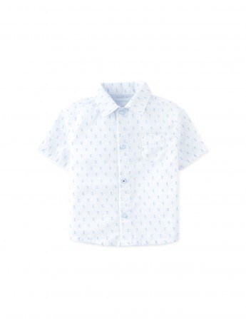 Baby Arnold Textured Dobby Shirt with Ant Embroidery