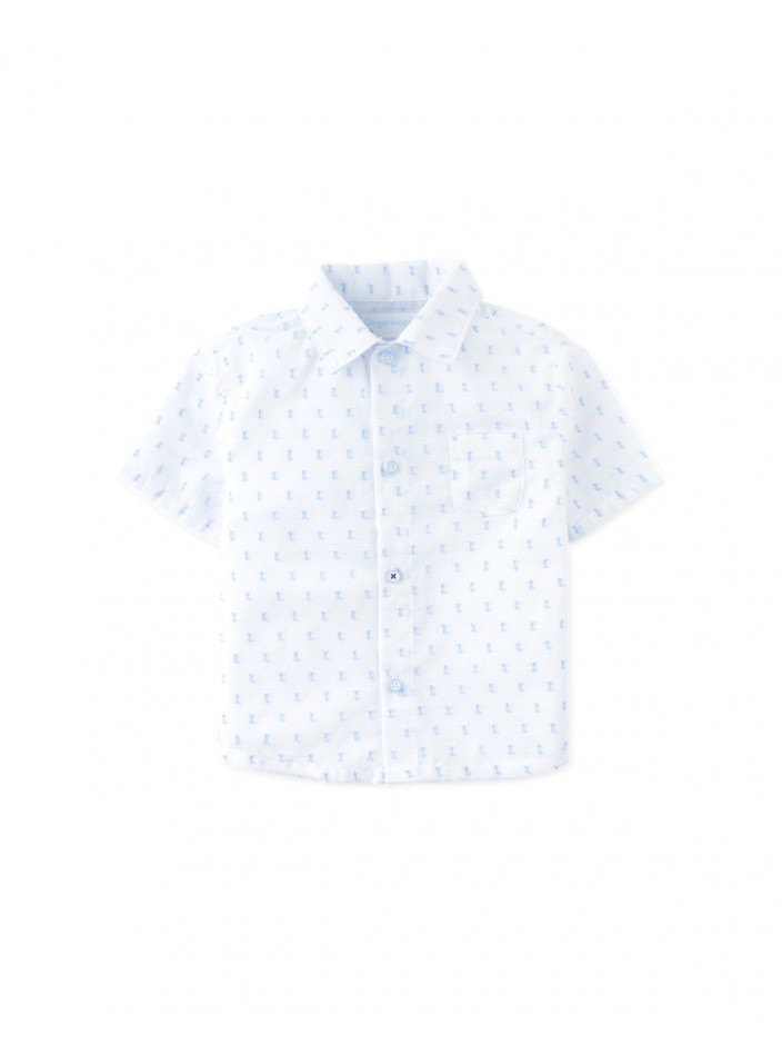 Baby Arnold Textured Dobby Shirt with Ant Embroidery