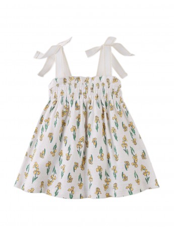 Baby Suzie Jersey Dress with Smocking & Bows
