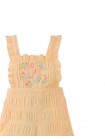 Baby Cocona Checkered Jumpsuit with Botanical Embroidery