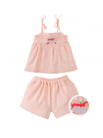 Baby Hinata Embroidered Empire Tunic Blouse & Shorts Set