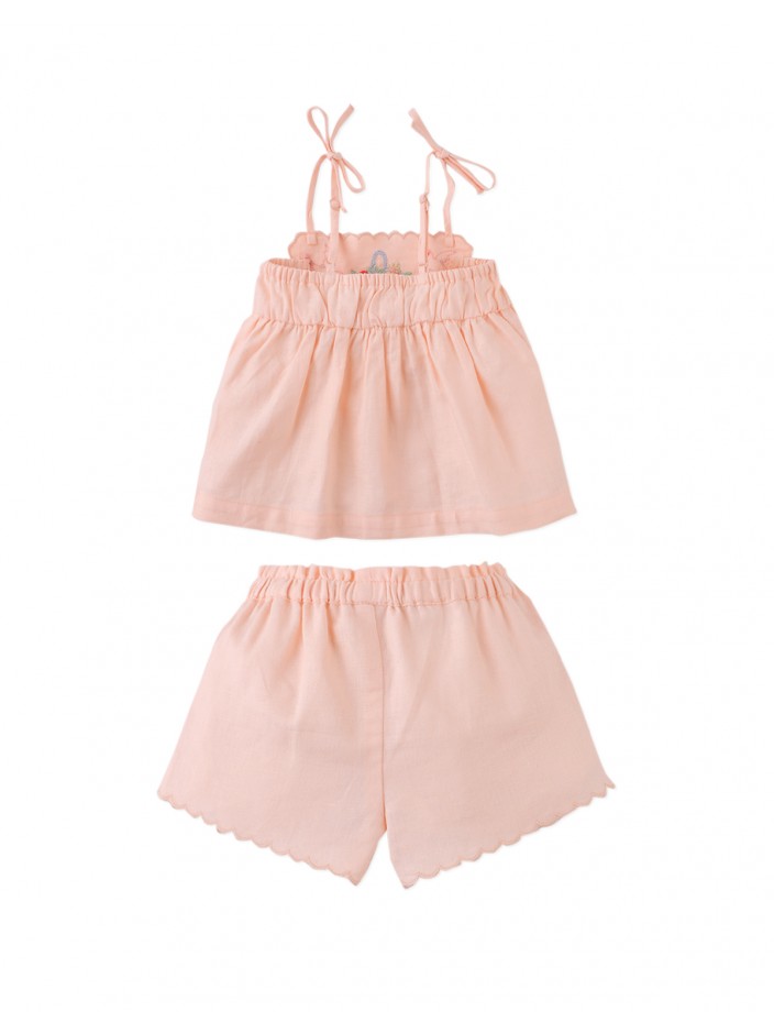 Baby Hinata Embroidered Empire Tunic Blouse & Shorts Set