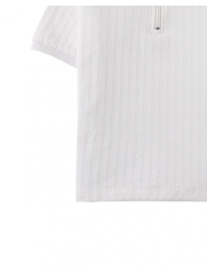 Diether Zipped Up Cable Jersey Polo Shirt