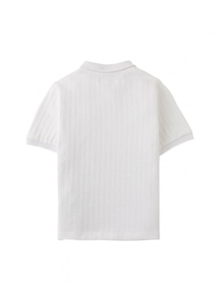 Diether Zipped Up Cable Jersey Polo Shirt