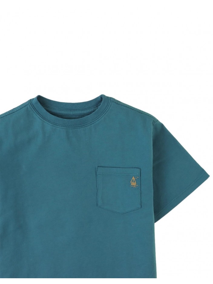 Adriel Pocket Tee with Embroidered Yacht Detail