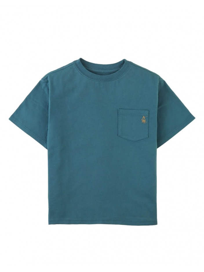 Adriel Pocket Tee with Embroidered Yacht Detail