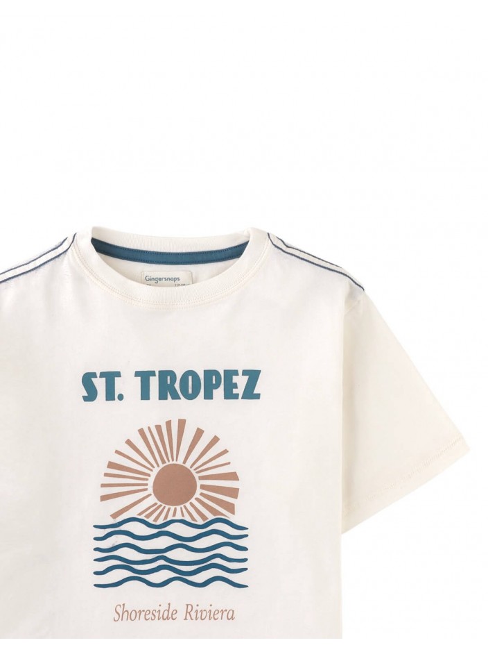 Tiago Graphic Tee with St. Tropez Print